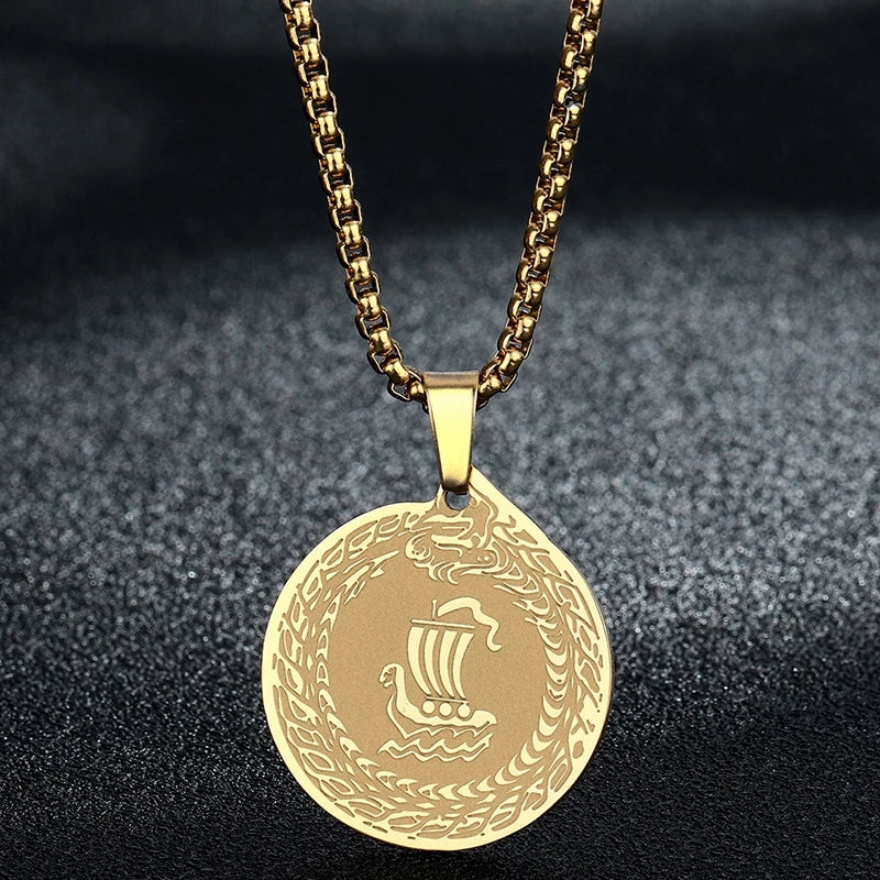 Engraved Star Pendant Necklace