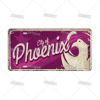 USA License Plate Landmark Metal Sign