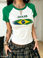 Brazil Style Print Tee Top