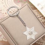 Star of David Hebrew Chai Symbol Keychain