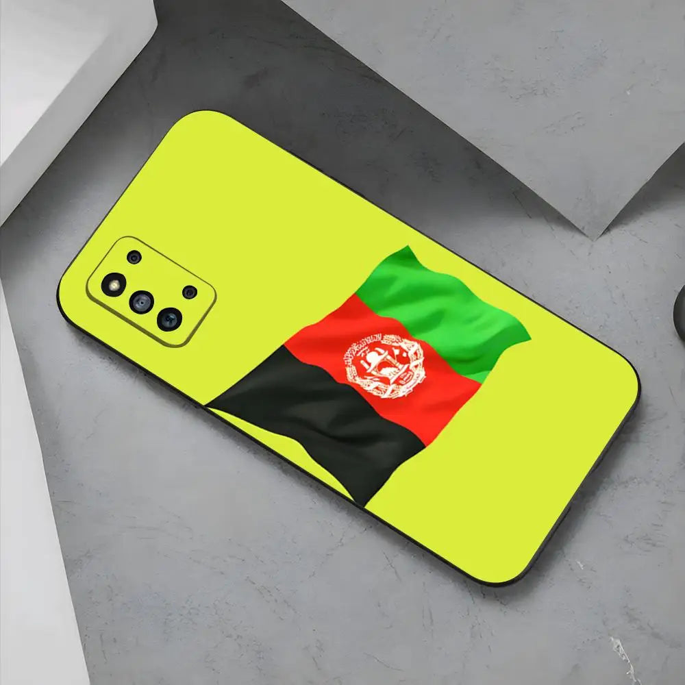 جراب هاتف علم دولة أفغانستان لهواتف Samsung S26 S25 Edge S24 S23 S22 Ultra Plus Fe A57 A37 A17 A56 5G غطاء سيليكون