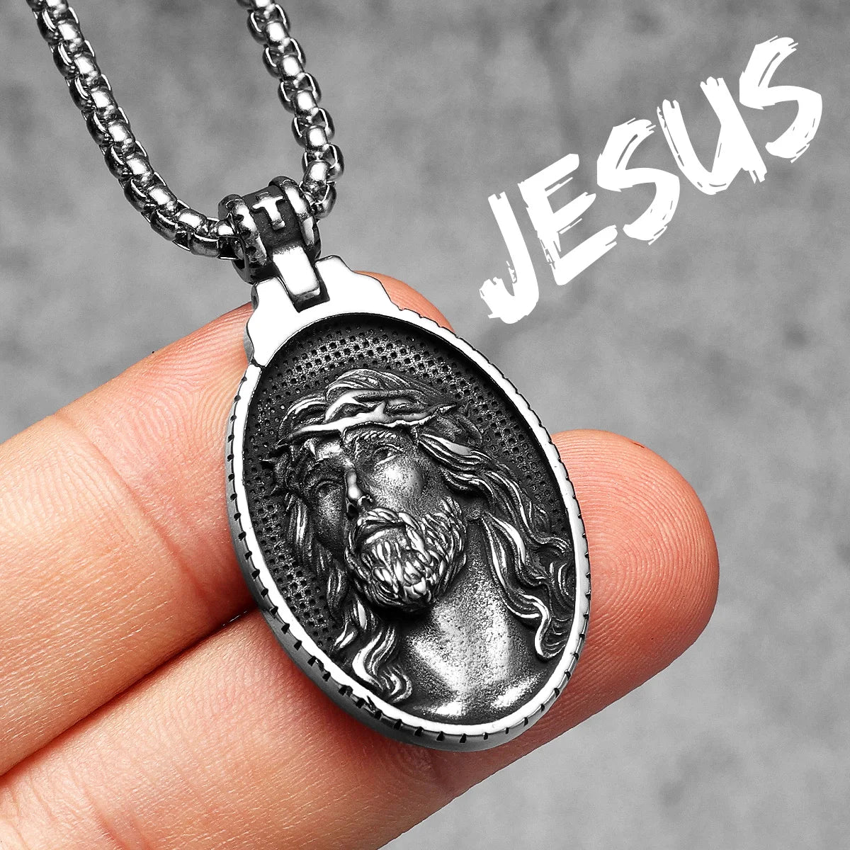 Jesus Heart Cross Necklaces Pendant Chain