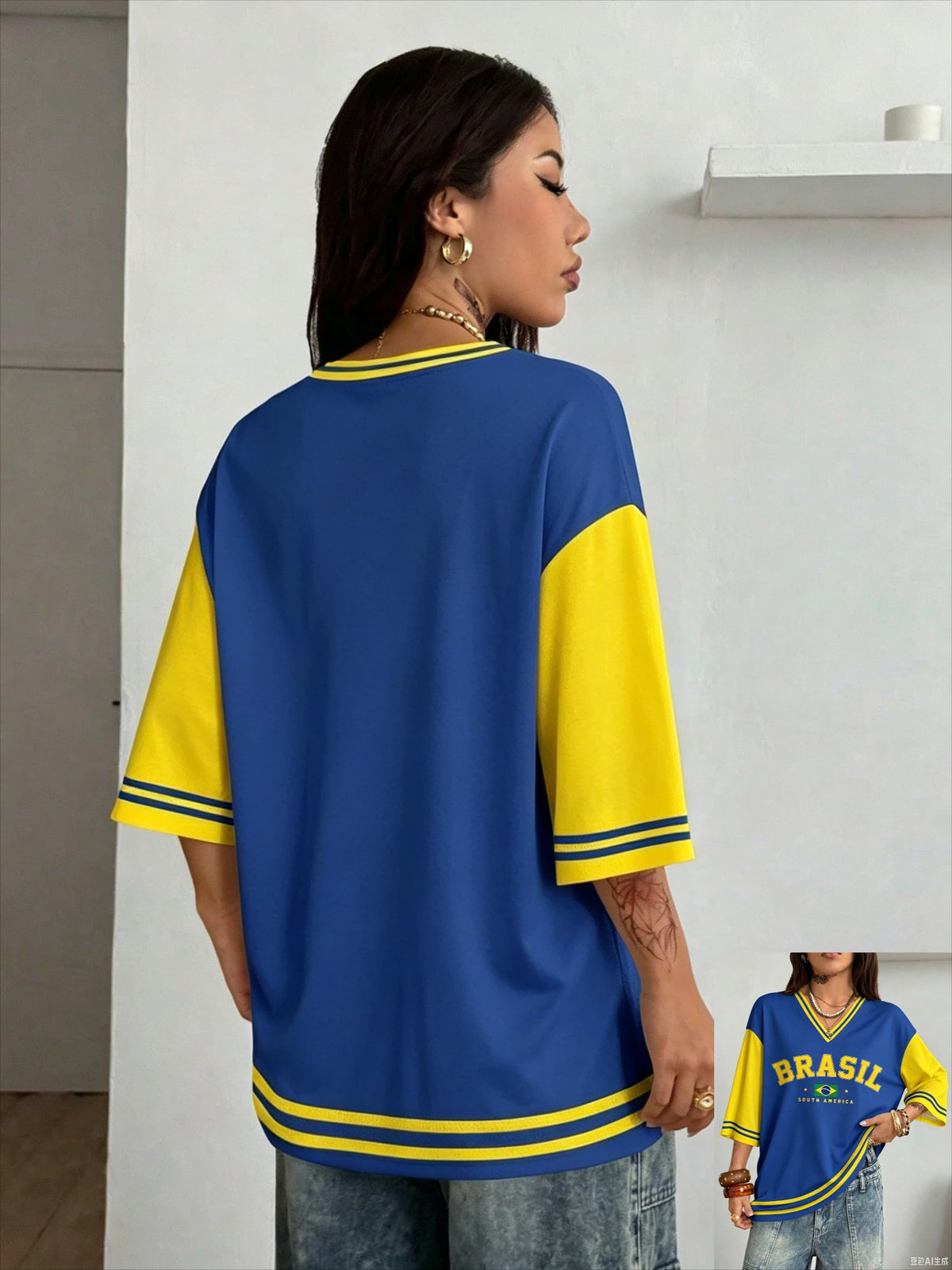 Brazil Letter Flag Graphic Tee