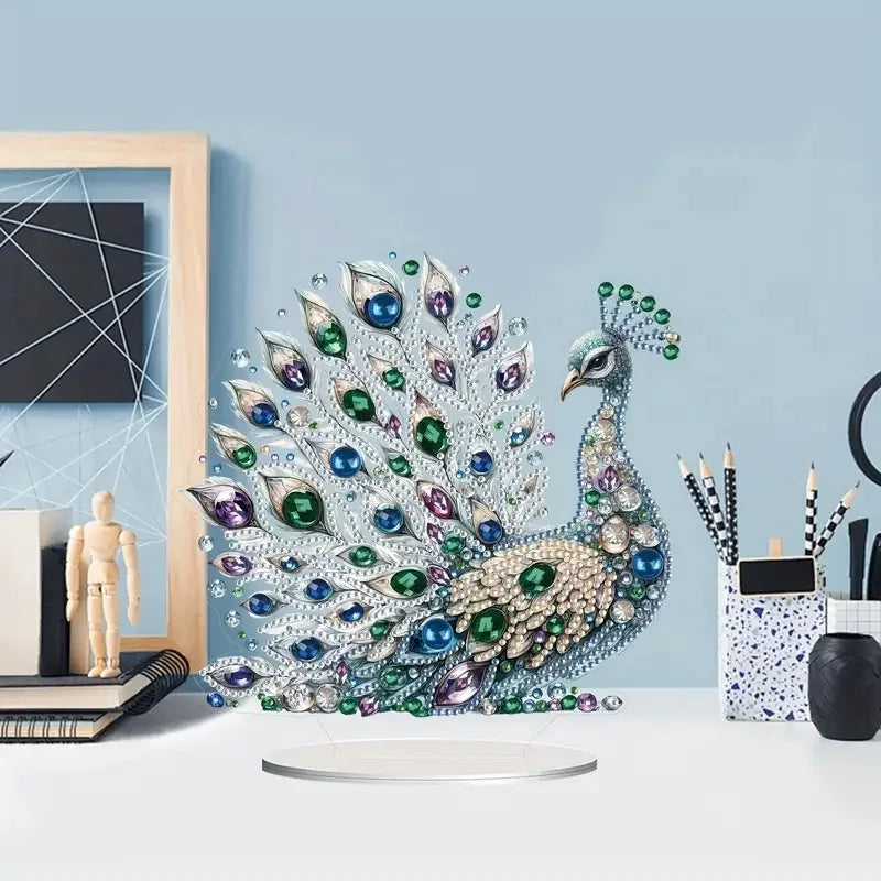 Peacock Diamond Art Table Kit