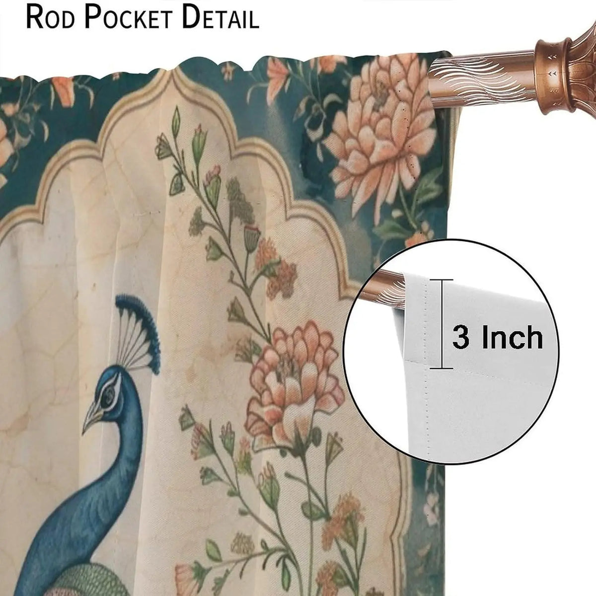 Peacock Floral Curtains