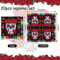 20pcs Skull Day Of The Dead Guest Napkins