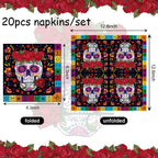 20pcs Skull Day Of The Dead Guest Napkins