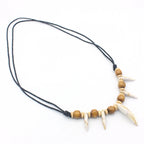 Tribal Imitation Wolf Teeth Beaded Necklace