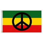 Peace Symbol Rasta Peace Flag