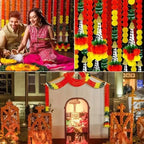 Artificial Marigold Flower Wreath for Diwali, and Mexican Day of The Dead Party Decoration
