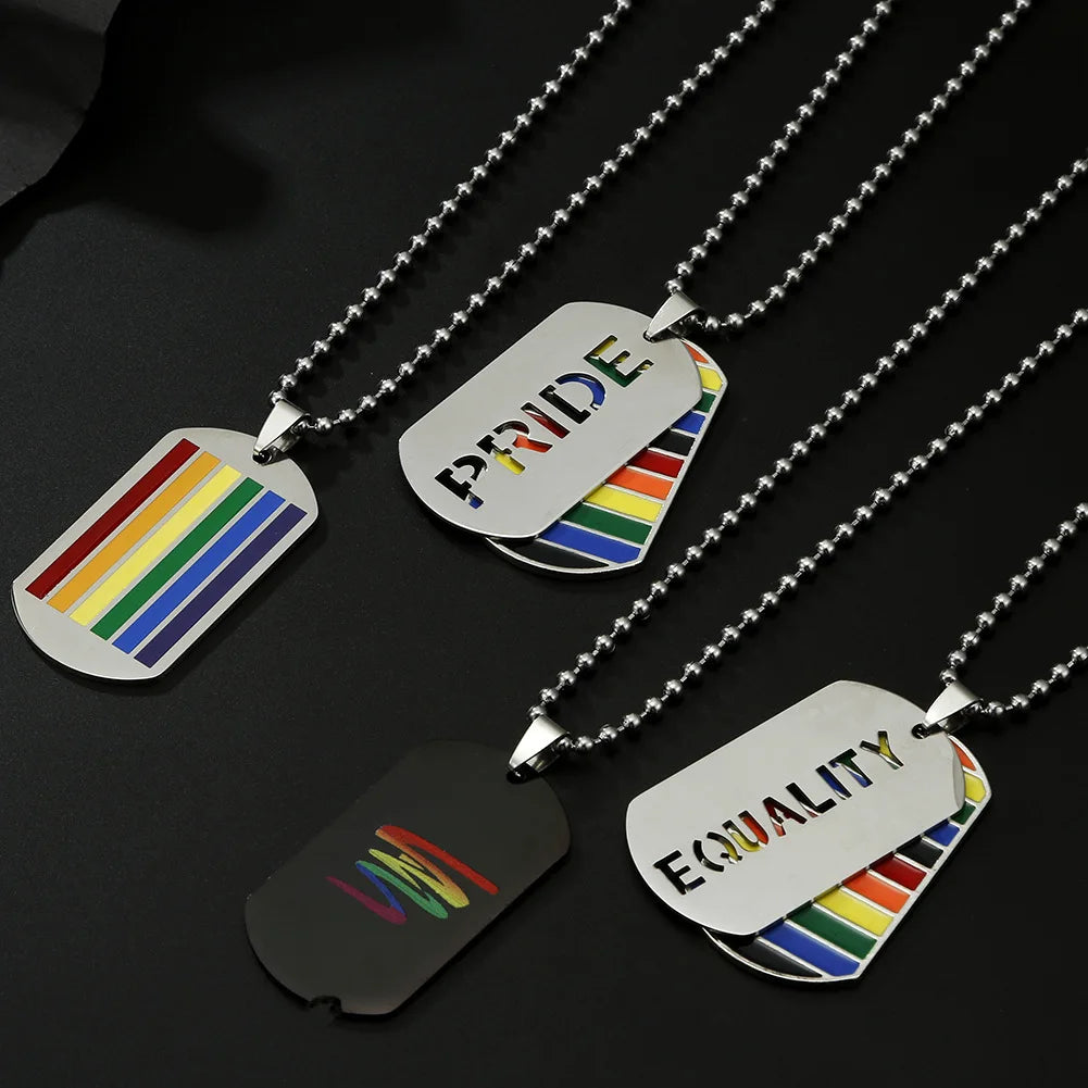 Stainless Steel LGBT Gay Lesbian Love Pride Necklaces