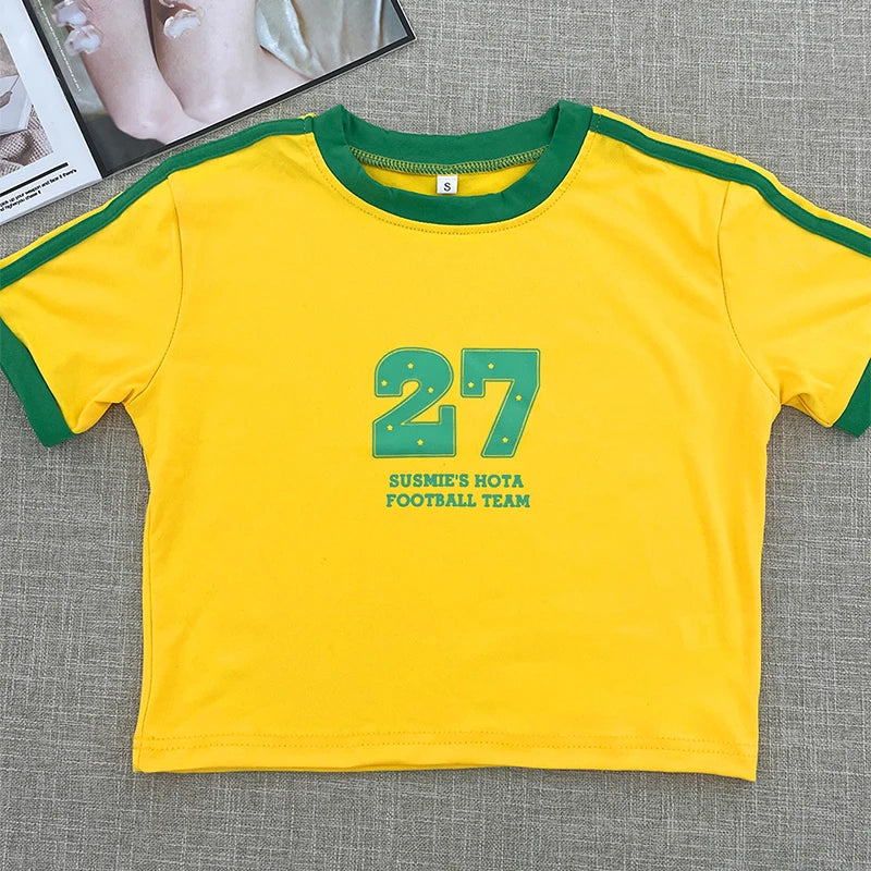 Brazil Letter Print Crop Top