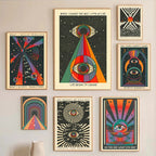 Bohemian Psychedelic 70s Poster Wall Art Canvas