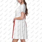 Yezidi Flag Casual Short Sleeve Long Dress for Women