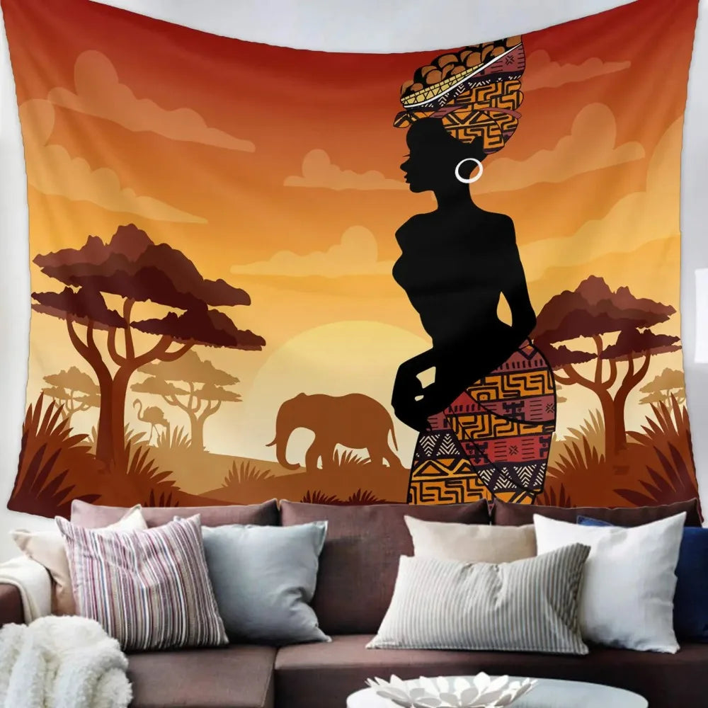 African Tapestry Wall Hanging Decor