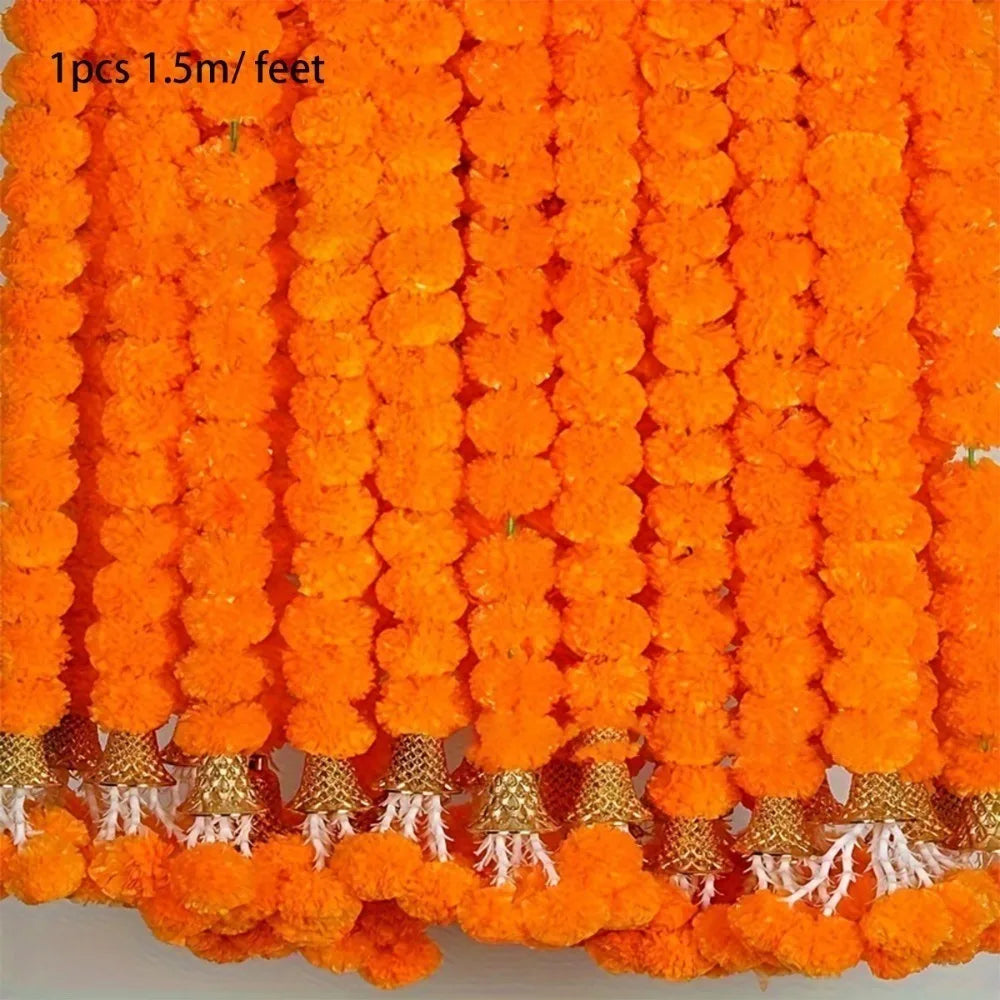 Artificial Marigold Flowers Day of The Dead, and Diwali Home Decor