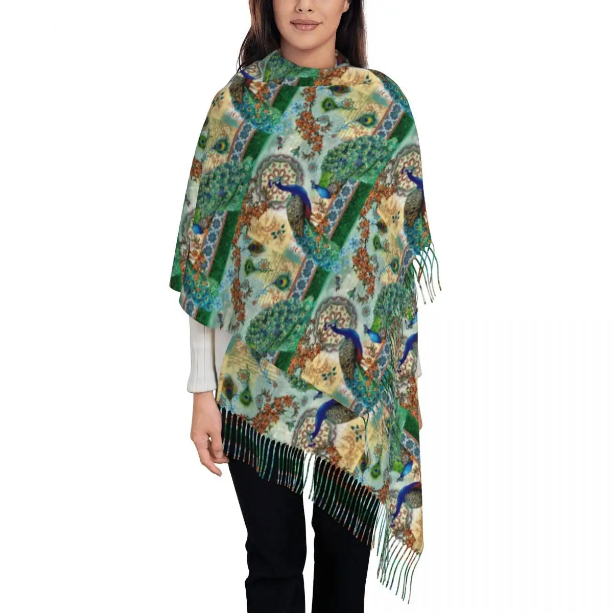 Ladies Long Peacock Cute And Beautiful Scarves