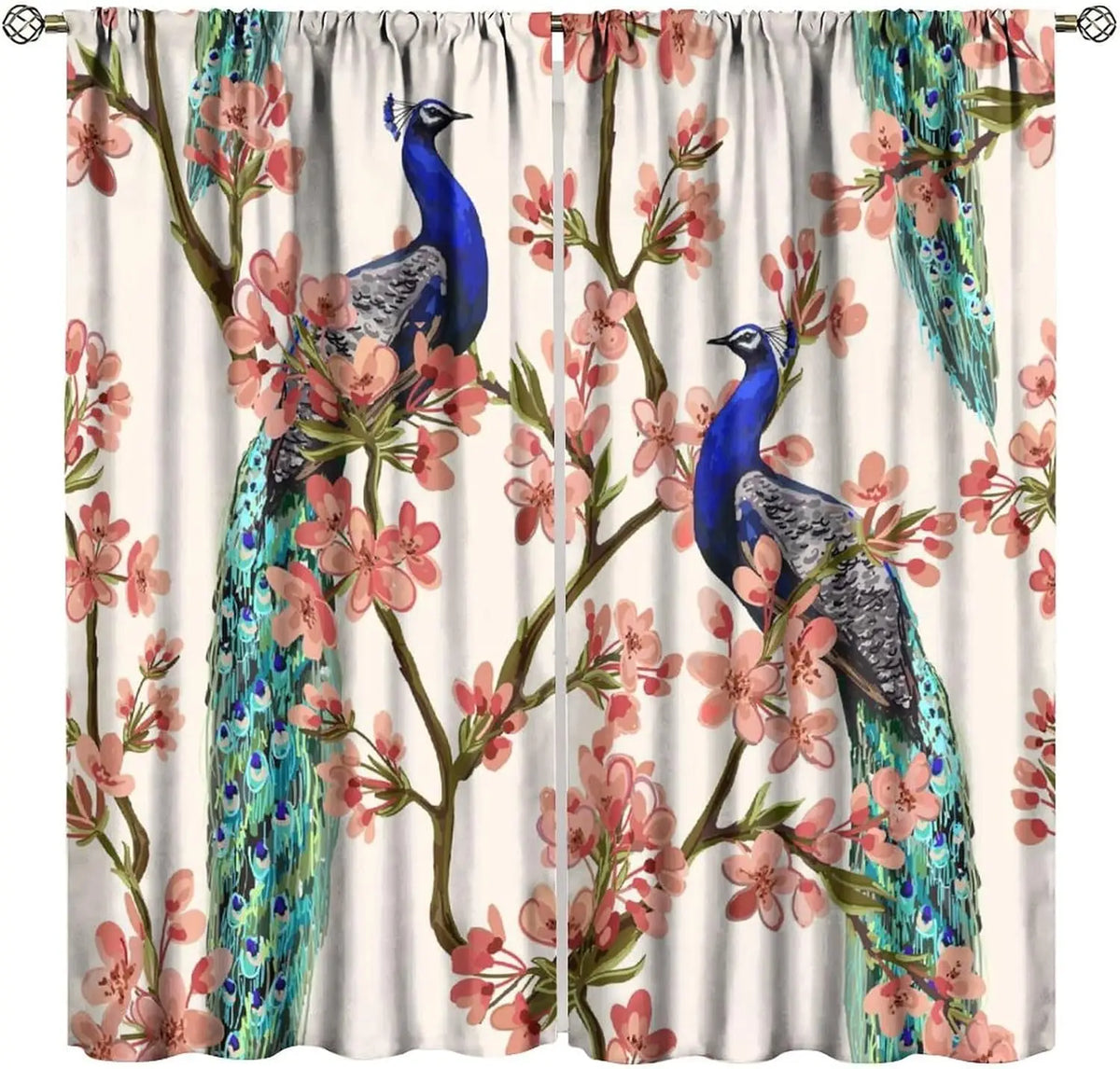 Peacock Curtains Set