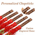 Personalized Chopsticks Chinese Chicken Wings Wooden Engraved