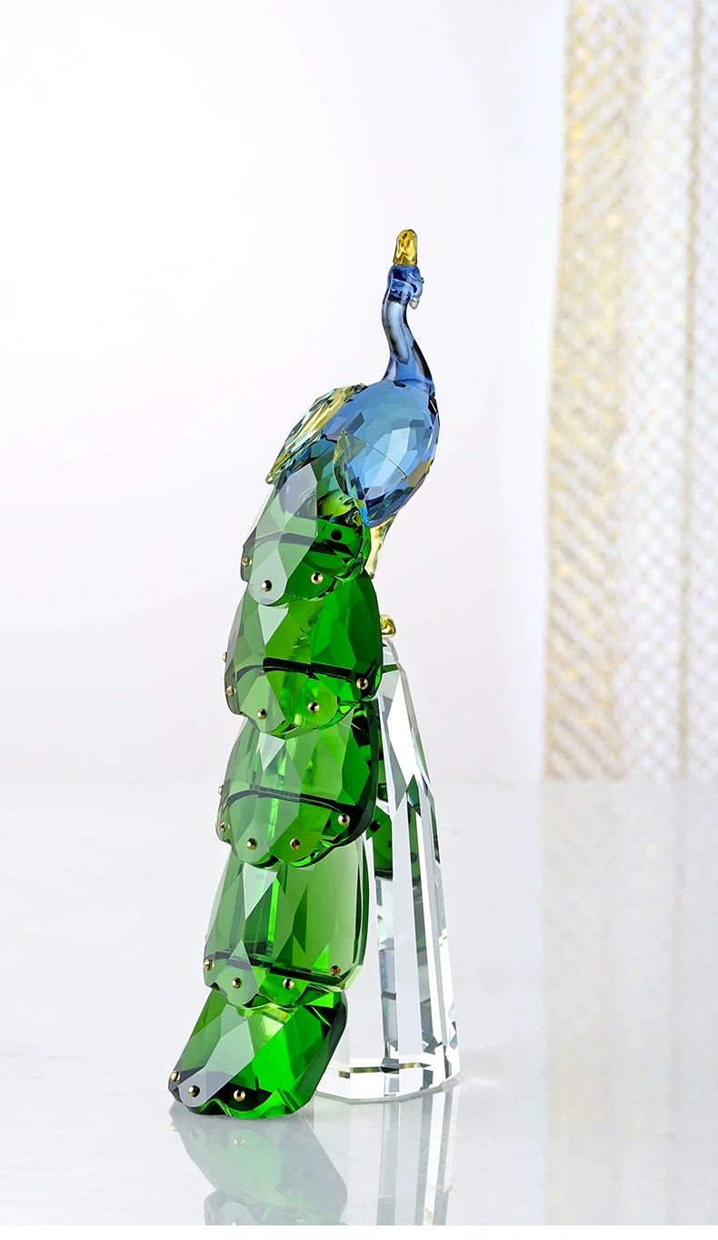 Crystal Peacock Sculpture Ornament