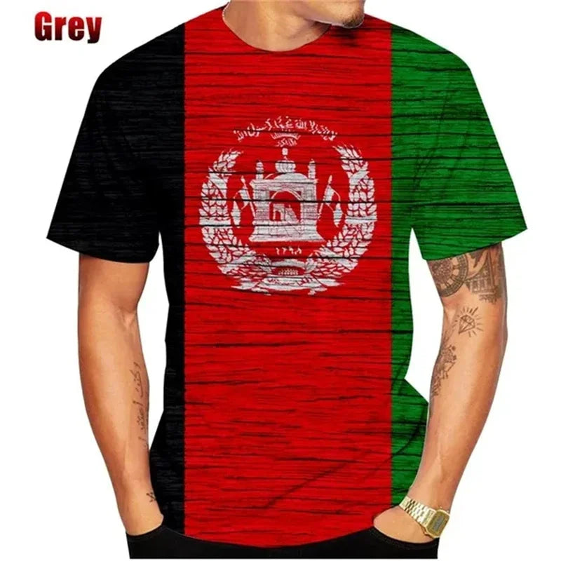 3D Print Afghanistan Flag T-Shirt