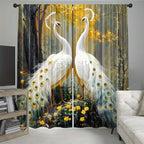 White Peacock Curtains