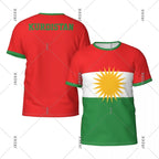 Kurdish Flag Print T-shirt For Men Football Sport