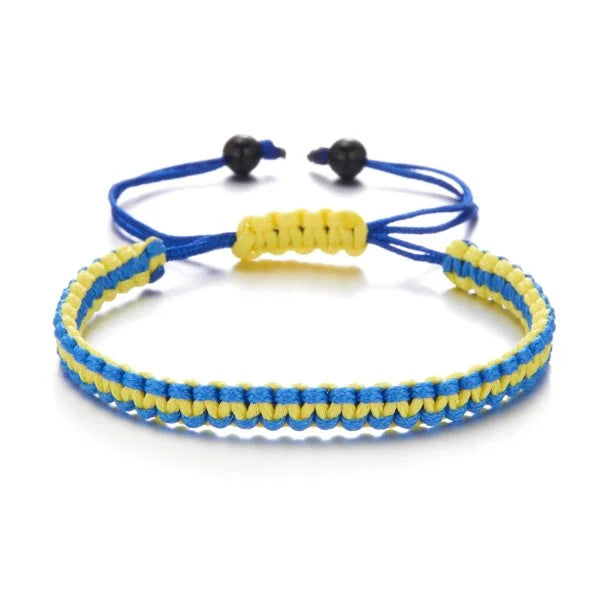 Handmade Blue & Yellow Ukraine Country Peace Love Bracelet