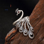 Peacock Ring, Women's Long Ring,
