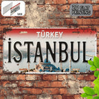 Istanbul Turkey Blue Mosque Scenery Themed Aluminum Metal Sign