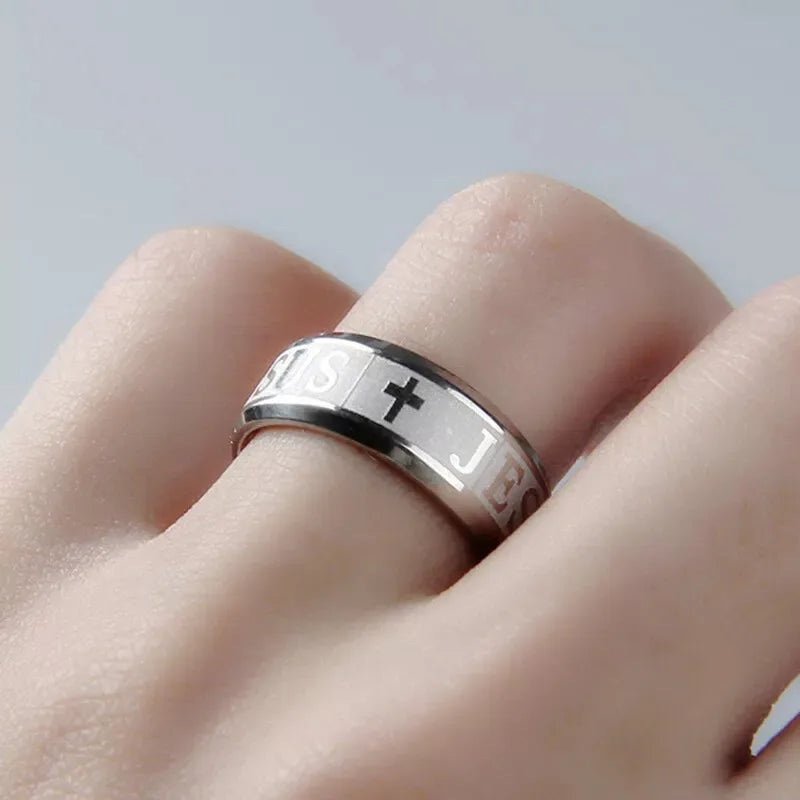 Jesus Cross Ring for Men