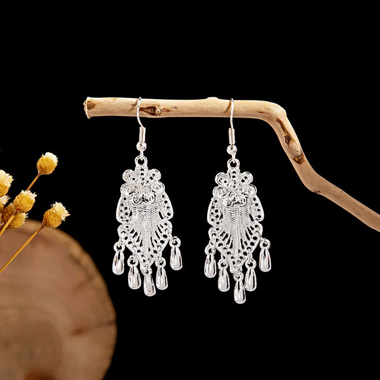 Ethnic Tibetan Silver Color Earrings