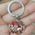 Serbia themed keychain