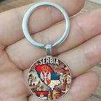 Serbia themed keychain
