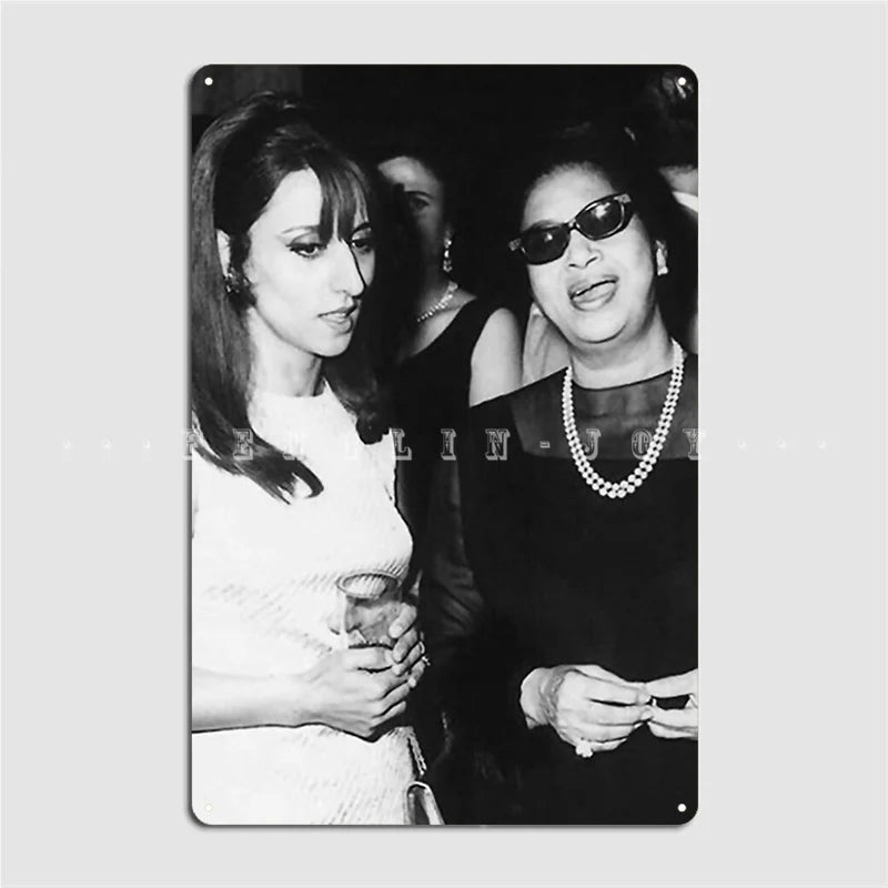 Fairouz And Um Kalthoum Metal Poster
