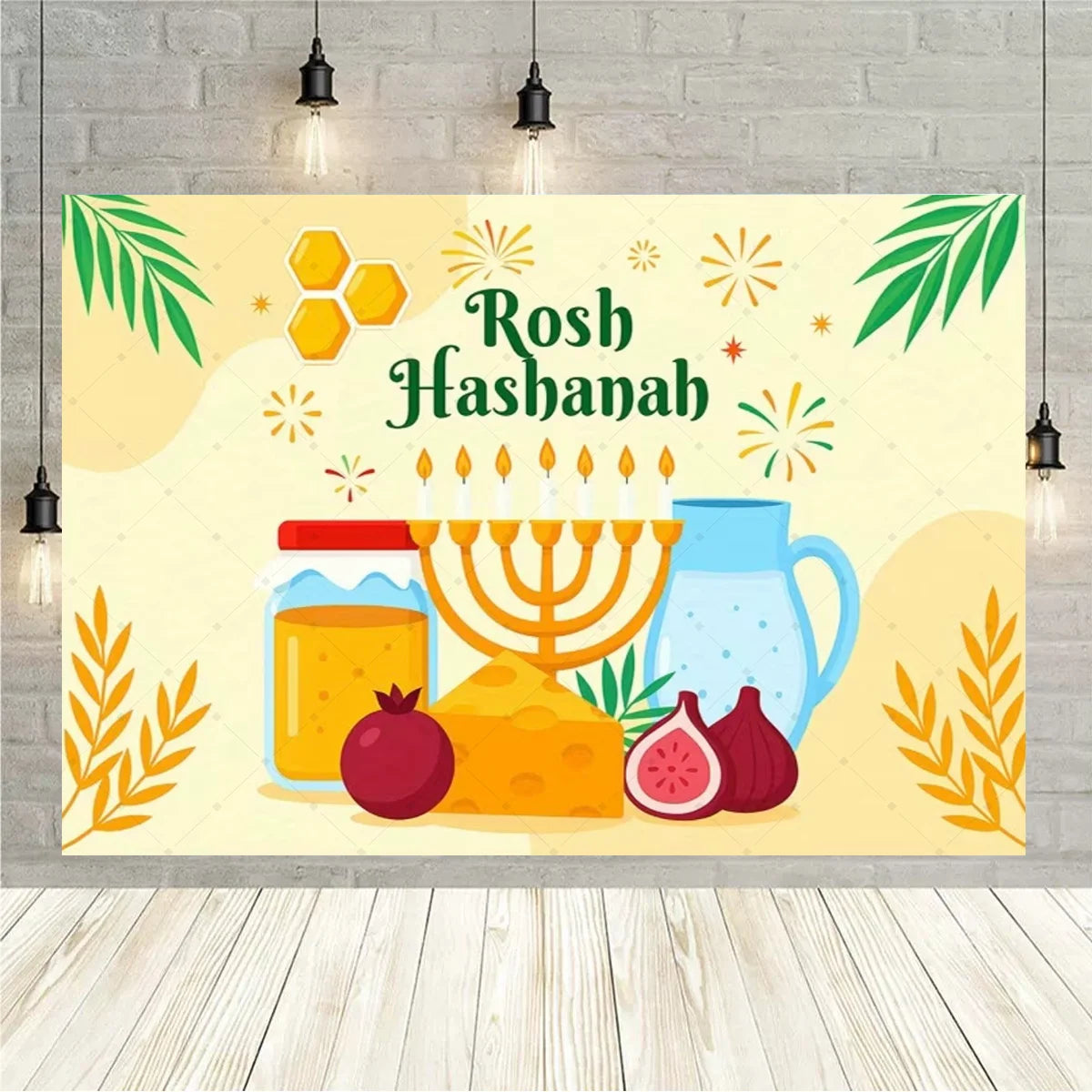 Happy Rosh Hashanah Backdrop Jewish New Year