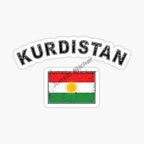 Kurdistan Map National Flag and Emblem Sticker