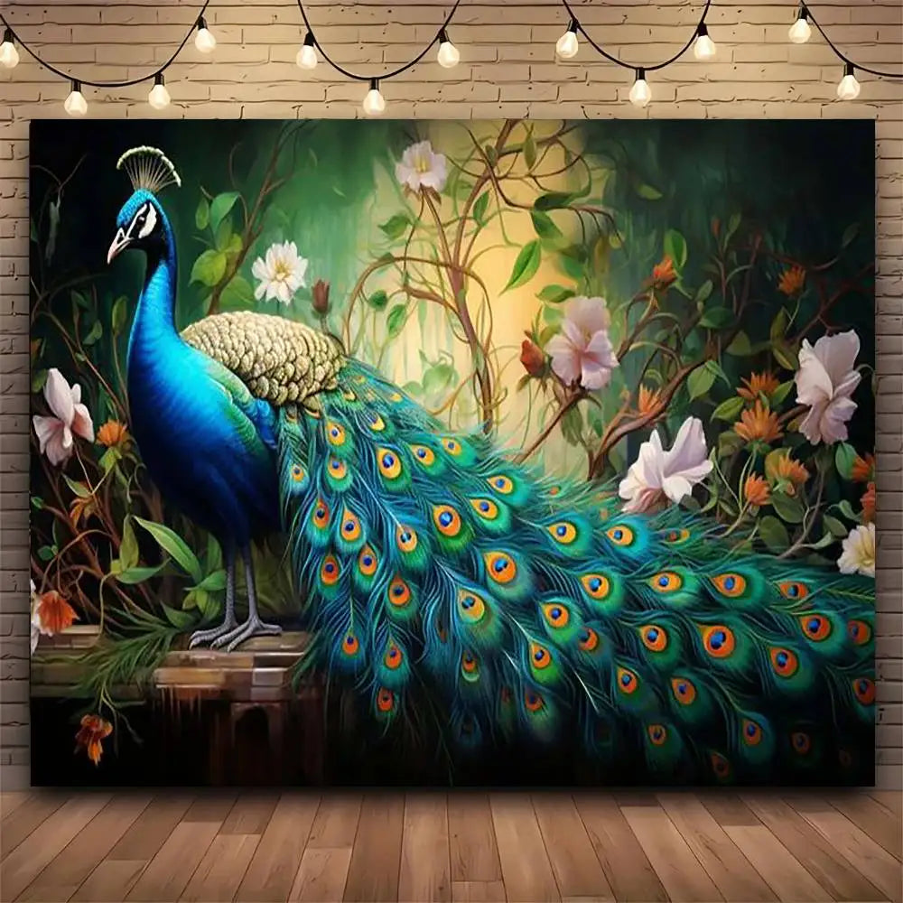 Peacock Floral Tapestry
