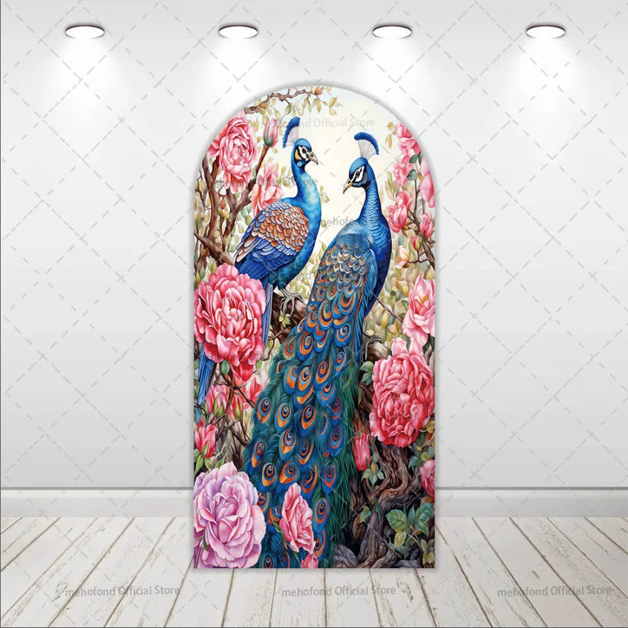 Peacock Floral wall Decor Backdrop