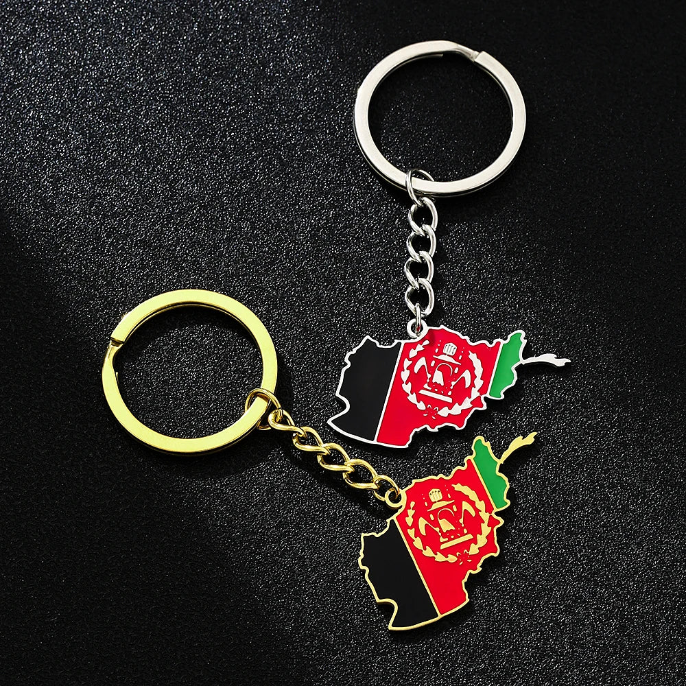 Afghanistan Map Flag Key Chain