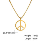 Hippie Style Peace Sign Necklace