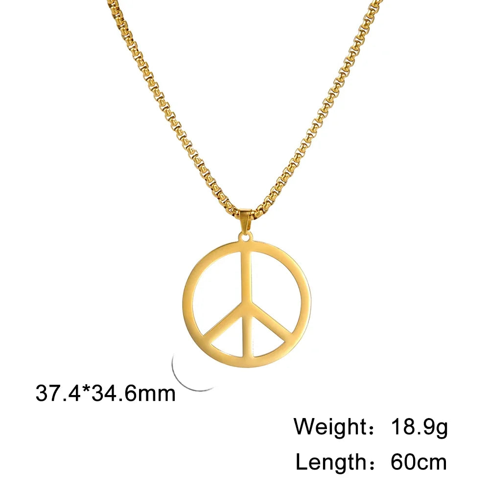Hippie Style Peace Sign Necklace