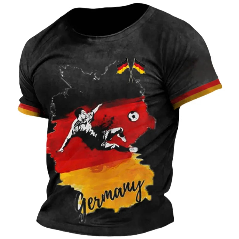 Germany National Flag Print Men's T Shirt