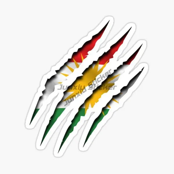 Kurdistan Map National Flag and Emblem Sticker