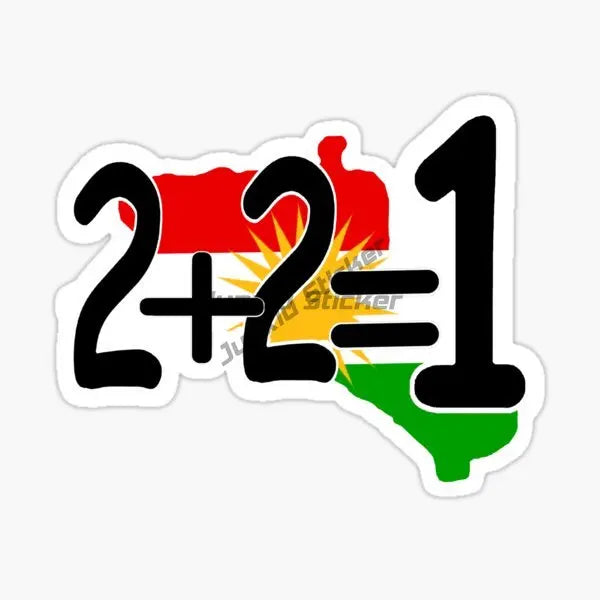 Kurdistan Map National Flag and Emblem Sticker