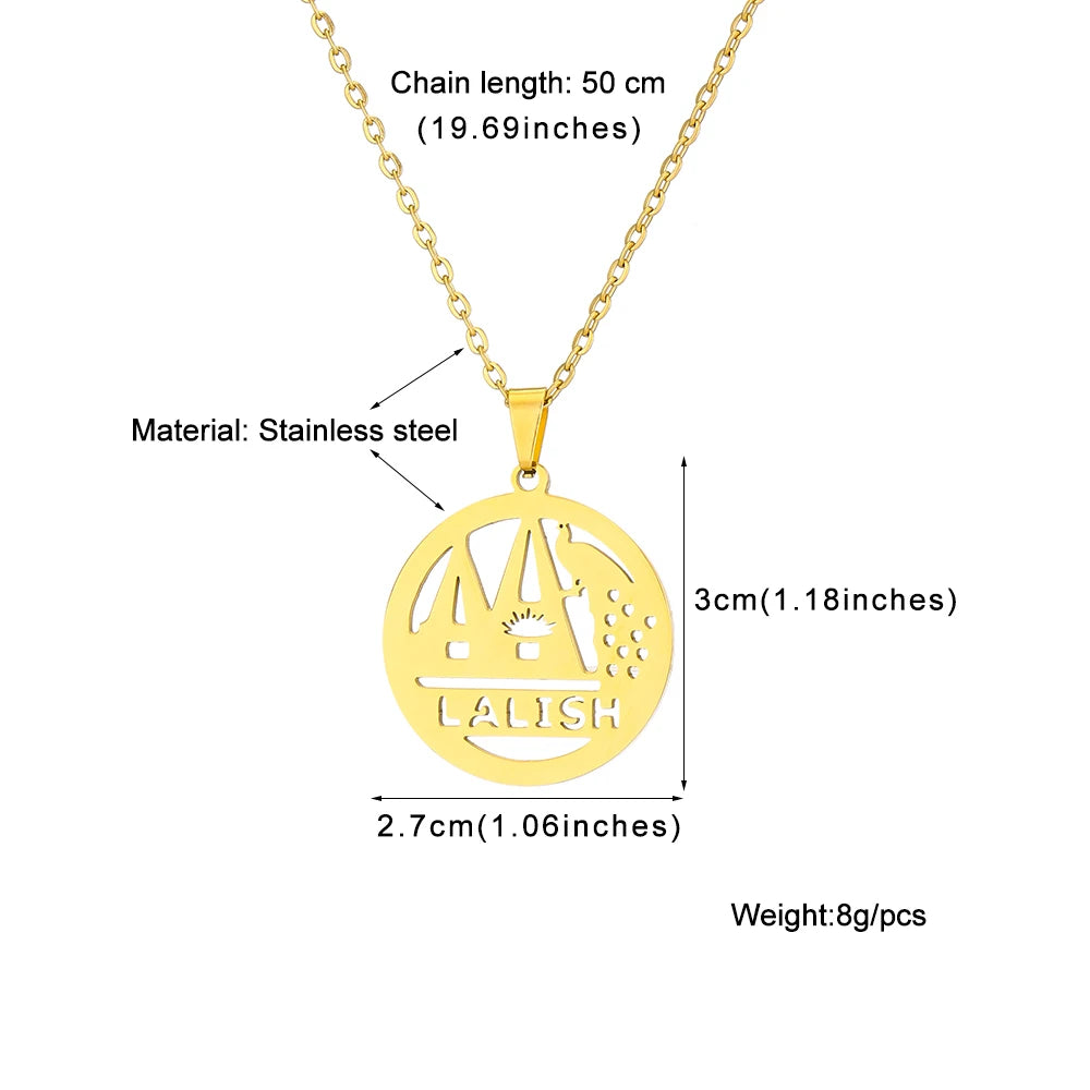 Stainless Steel Yazidi Lalish Peacock Necklace