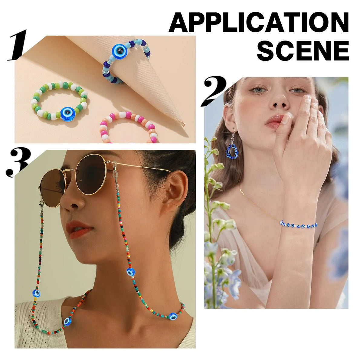 Blue Eye Beads 50pc
