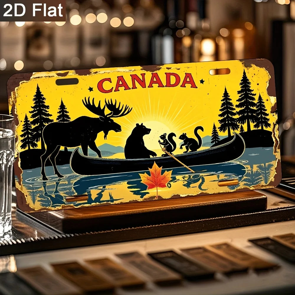 Vintage Canadian Wilderness Metal Sign
