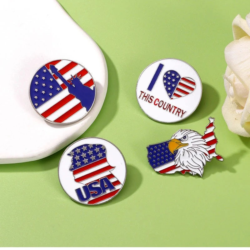 American Flag Enamel Pin Brooch
