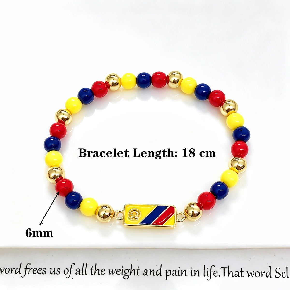 Classic Enamel Art Venezuelan Colombian Flag Bracelet
